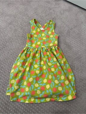 Hanna Andersson Crossback Skater Dress, Size 4, Citrus Sunshine on Oasis